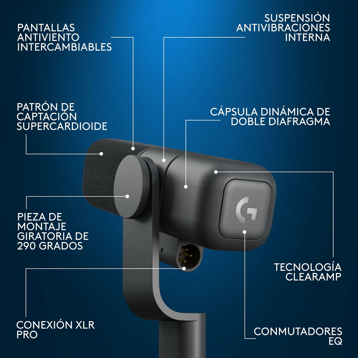 Mikrofon Logitech 988-000565 Fekete